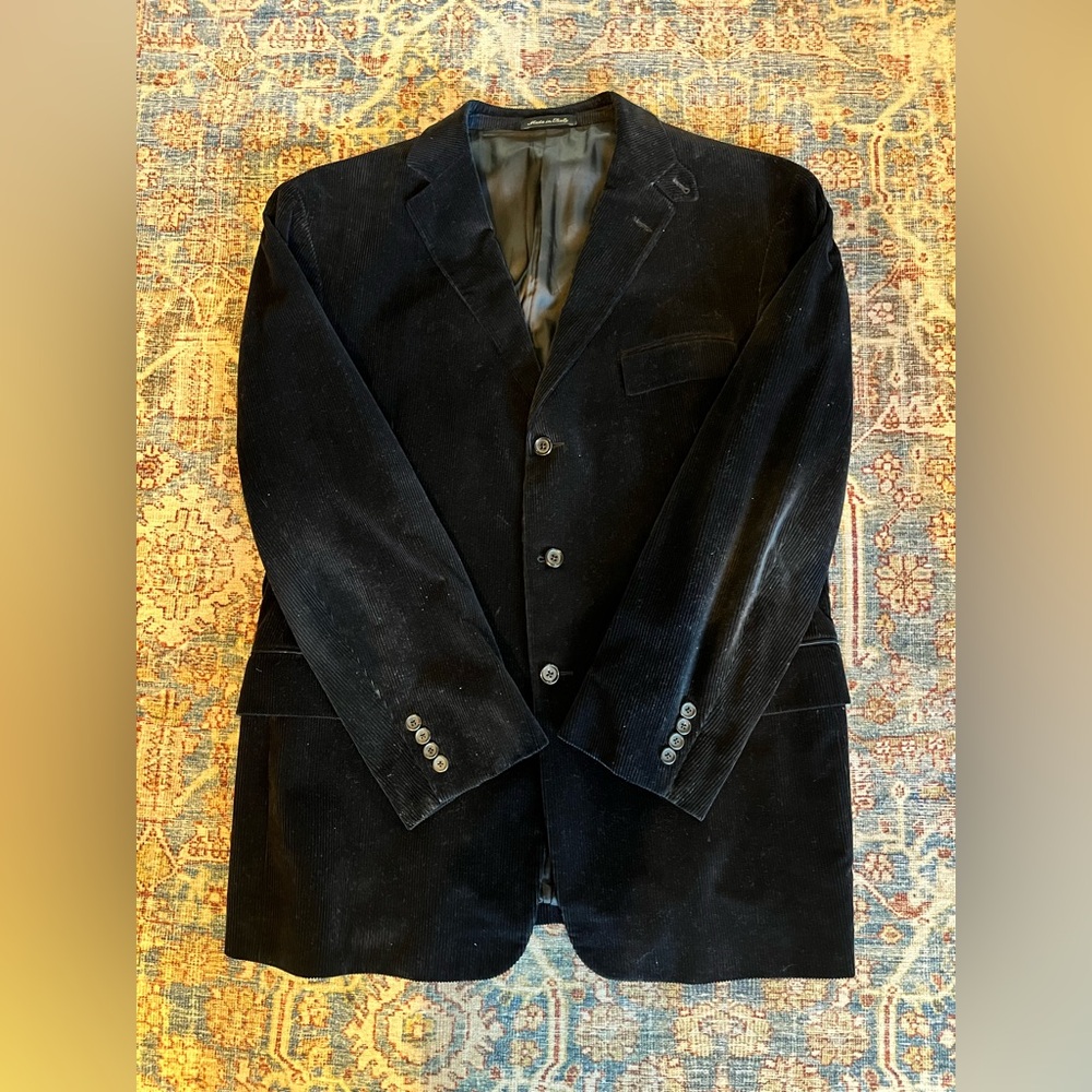 Ralph Lauren Purple Label Italian Black Corduroy Jacket 44R